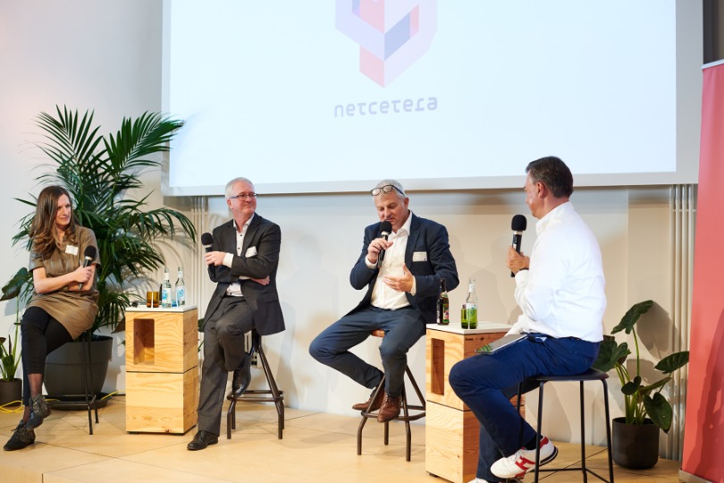 Makedonka Stamatova, Ronnie Brunner, Andrej Vckovski and Michael Seifert looking back and into the future (from left).