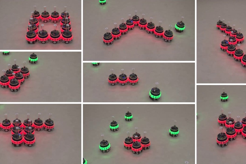 Beispielhafte Morphologien, die von bodengebundenen selbst-montierenden Robotern gebildet werden können.