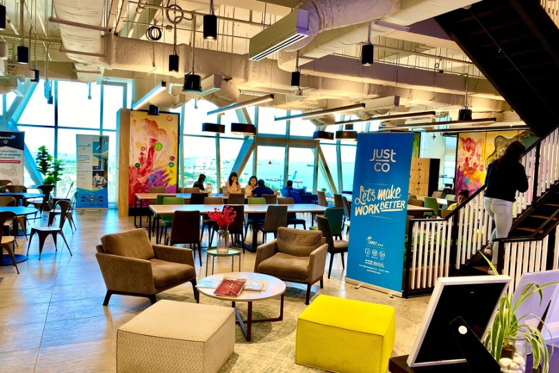 Our new office in Singapore in the co-working space JustCo
