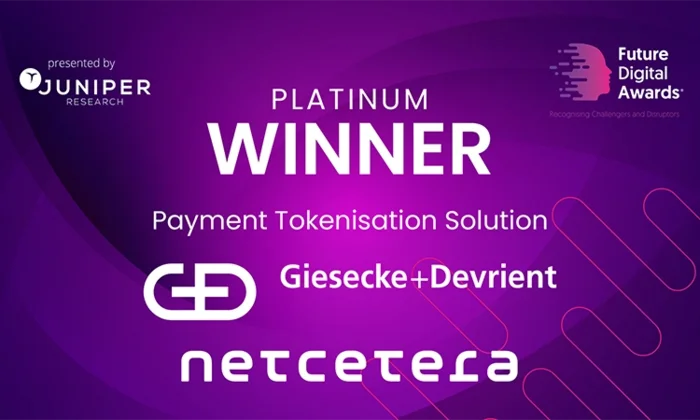 Juniper honors payment tokenization solution from G+D and Netcetera with Future Digital Award